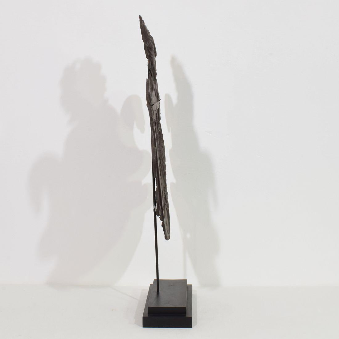18th Century and Earlier Italian 16th/ 17th Century Folk Art Forged  Iron Coat of Arms For Sale