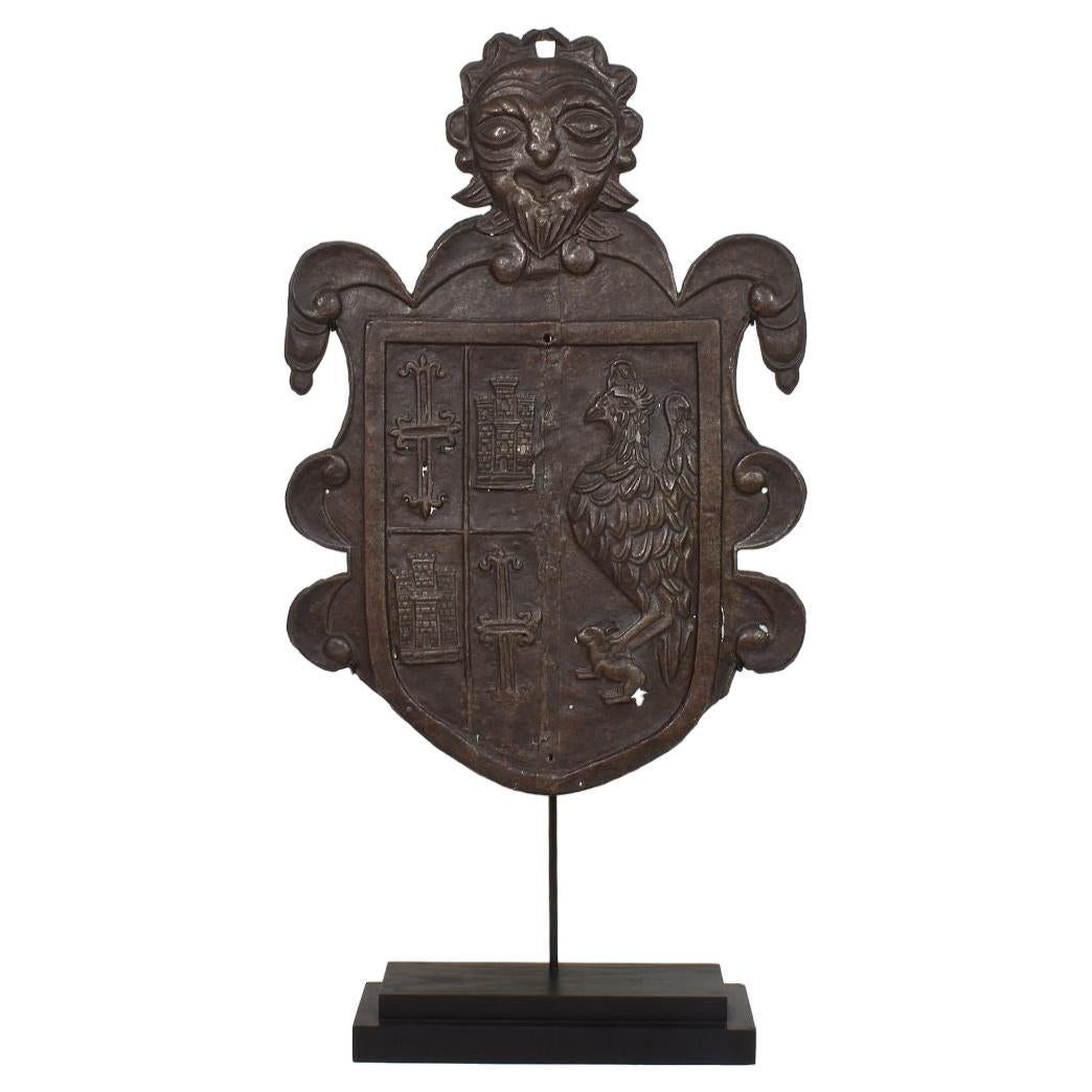 Italian 16th/ 17th Century Folk Art Forged  Iron Coat of Arms For Sale
