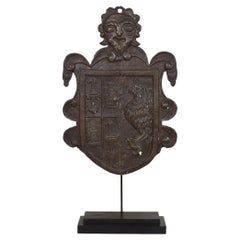 Italian 16th/ 17th Century Folk Art Forged  Iron Coat of Arms