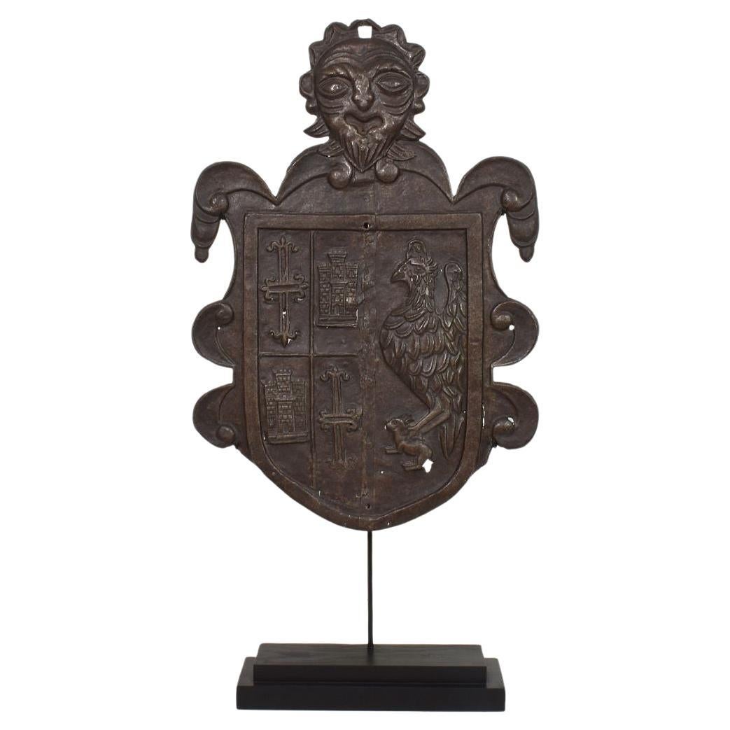 Italian 16th/ 17th Century Folk Art Forged  Iron Coat of Arms For Sale