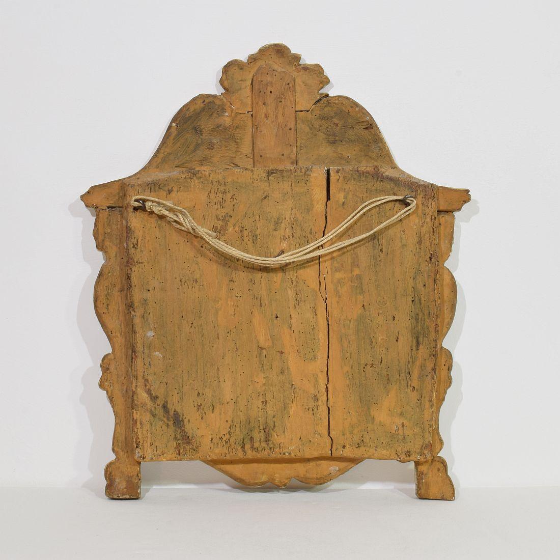 Miroir baroque italien du XVIIe/XVIIIe siècle en bois sculpté à feuilles d'argent avec des anges en vente 10