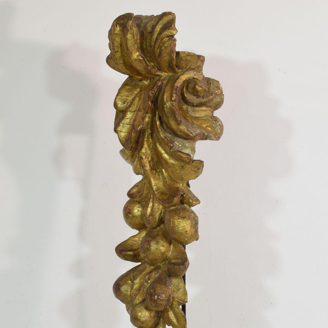 Ornement baroque italien en bois doré du 17ème/ 18ème siècle en vente 4