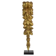 Ornement baroque italien en bois doré du 17e/ 18e siècle