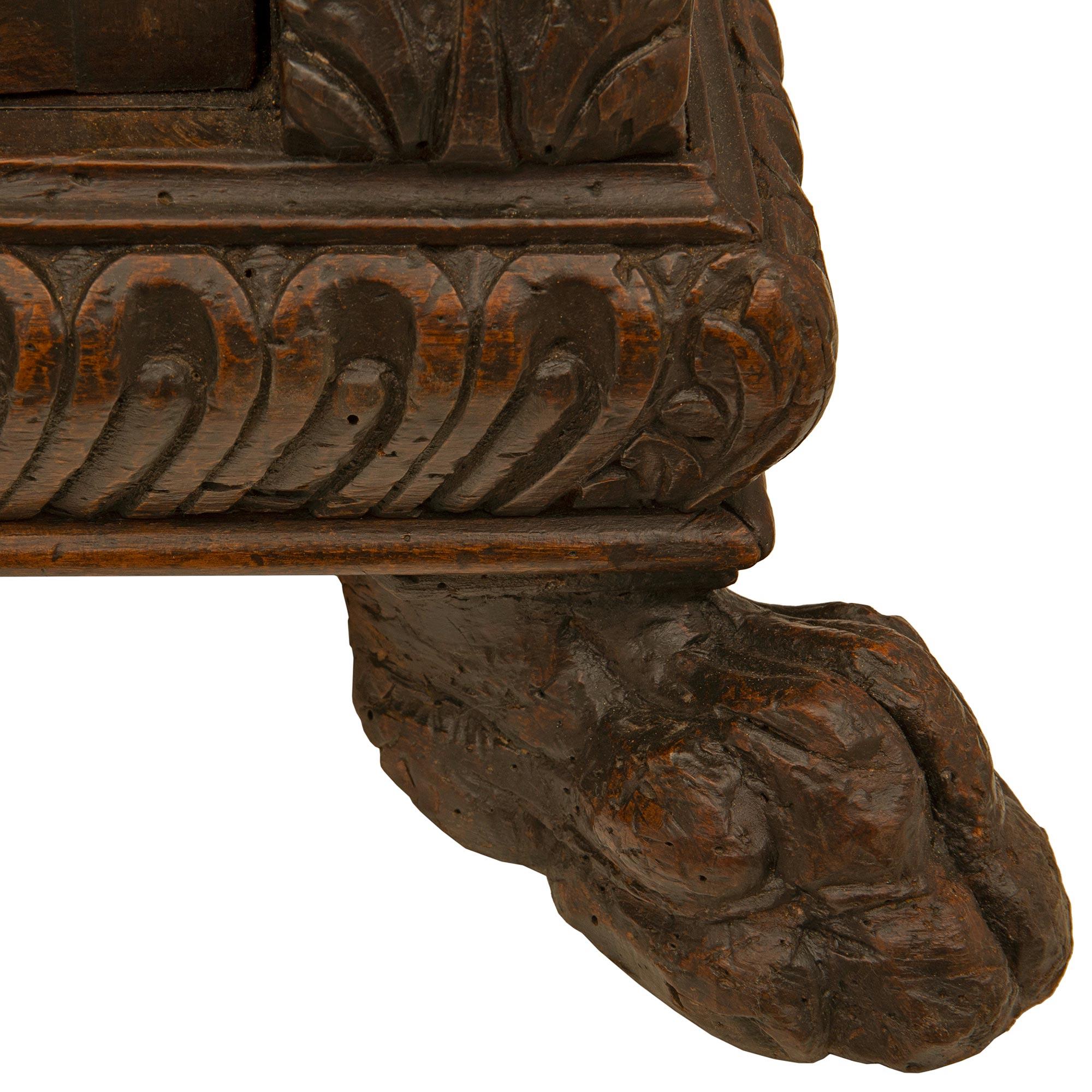 Italian 17th Century Baroque Period Walnut and Iron Specimen Cabinet For Sale 6
