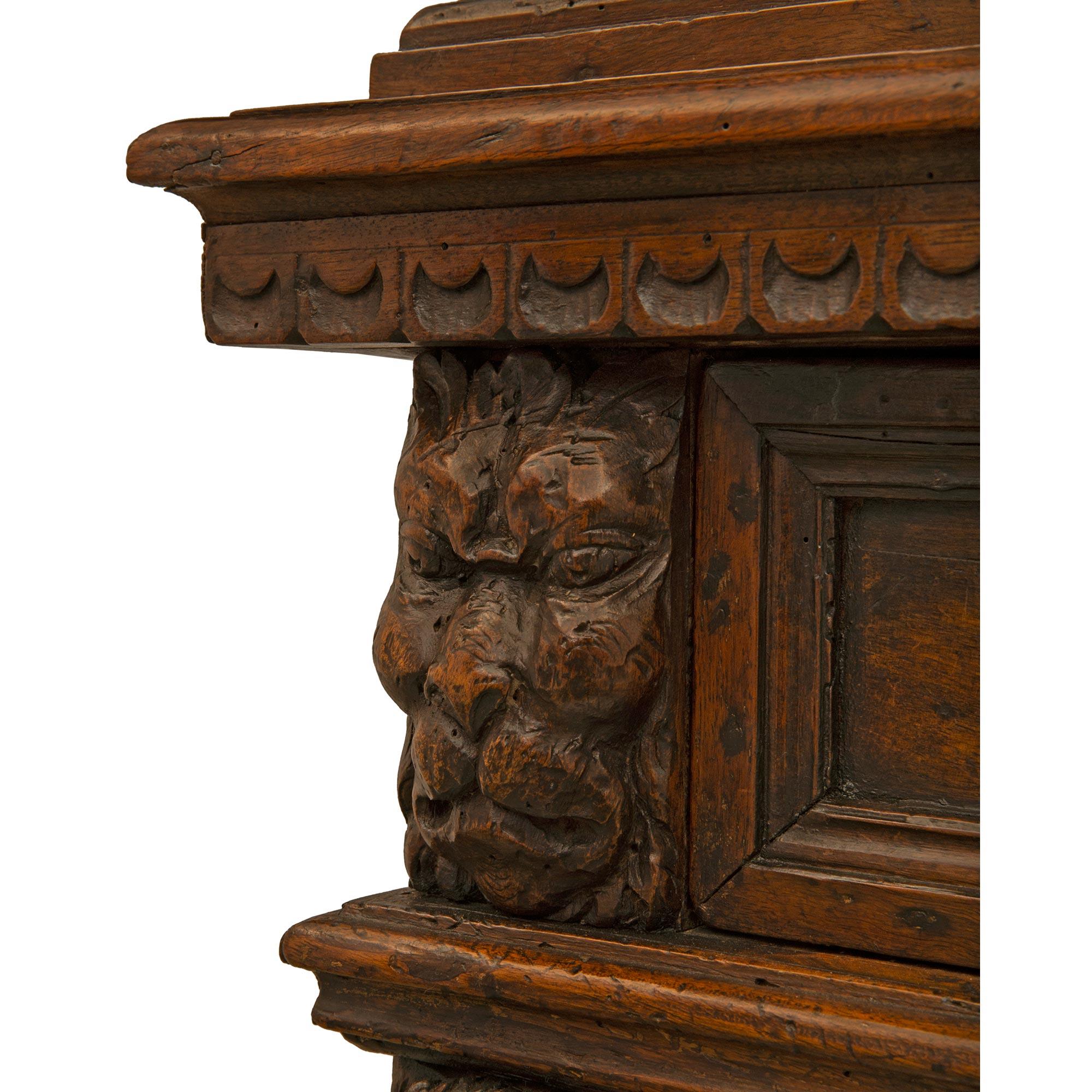 Italian 17th Century Baroque Period Walnut and Iron Specimen Cabinet For Sale 4