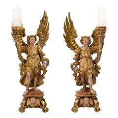 Porte-bougies italiens du XVIIe siècle en provenance du nord de l'Italie, vers 1670