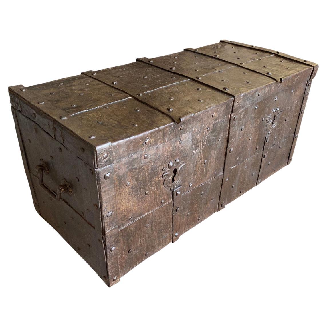 Italian 17th Century Coffre Forte, Strong Box For Sale