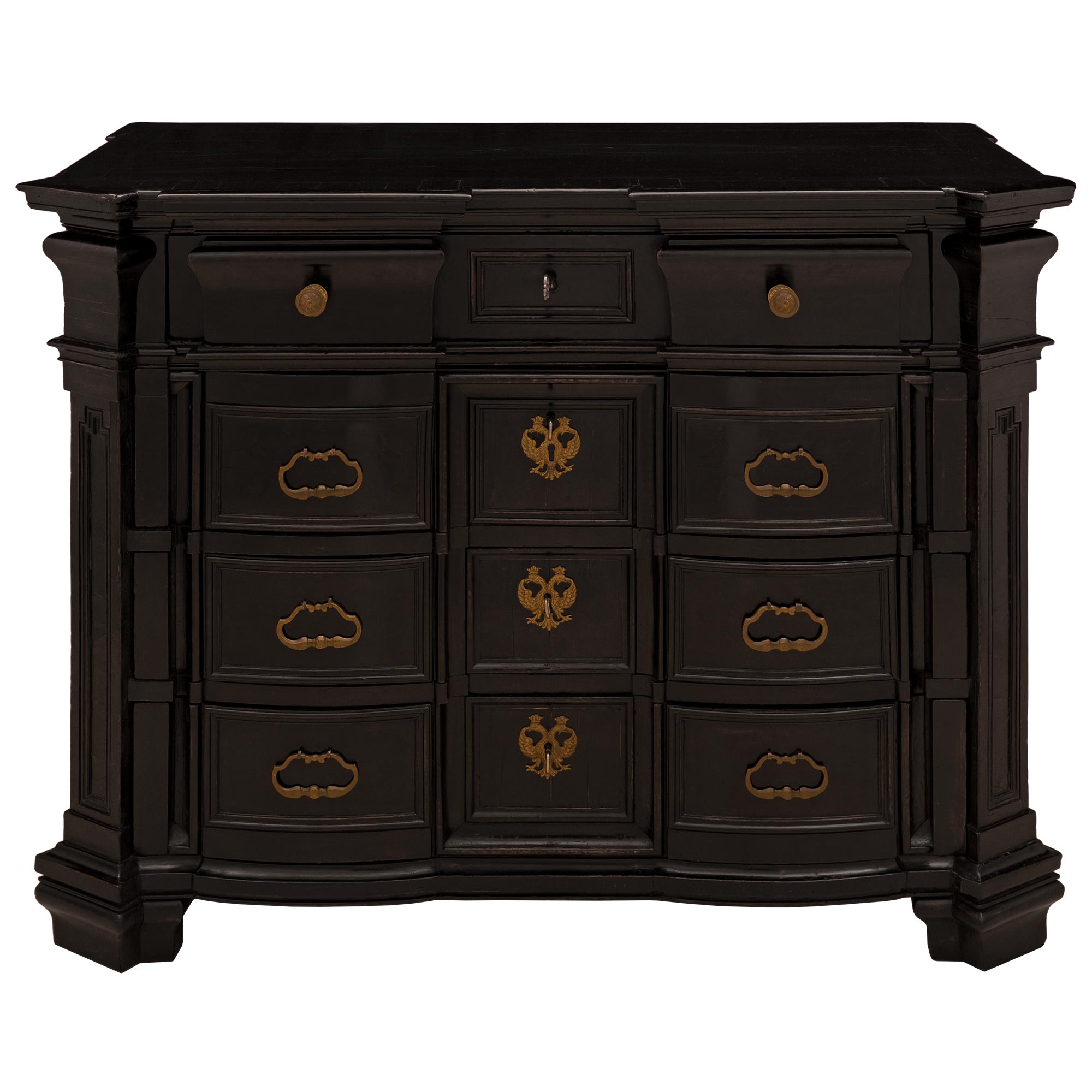 Italian 17th Century Ebonized Fruitwood Commode from Milan For Sale