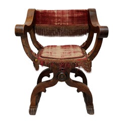 Italian 17th Century Folding Savonarola Chair, ​circa 1650-1680