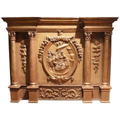 Scultura d'altare in legno d'orato italiana del XVII secolo scolpita a mano in alto rilievo