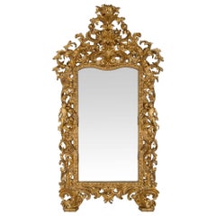 Italian 17th Century Louis XIV Period Baroque Giltwood Mirror