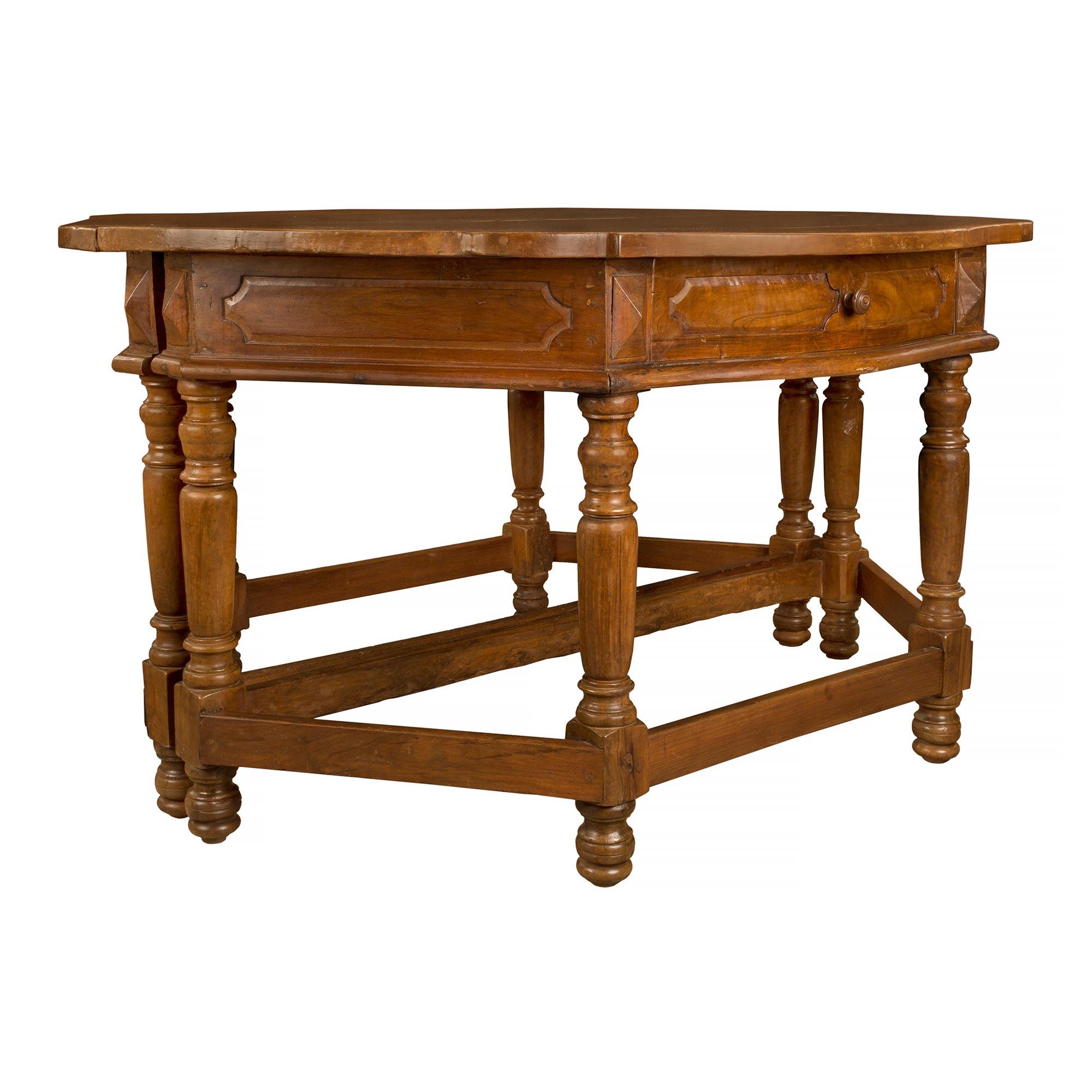 18th Century and Earlier Italian 17th Century Louis XVI Period Walnut Consoles/Center Table For Sale