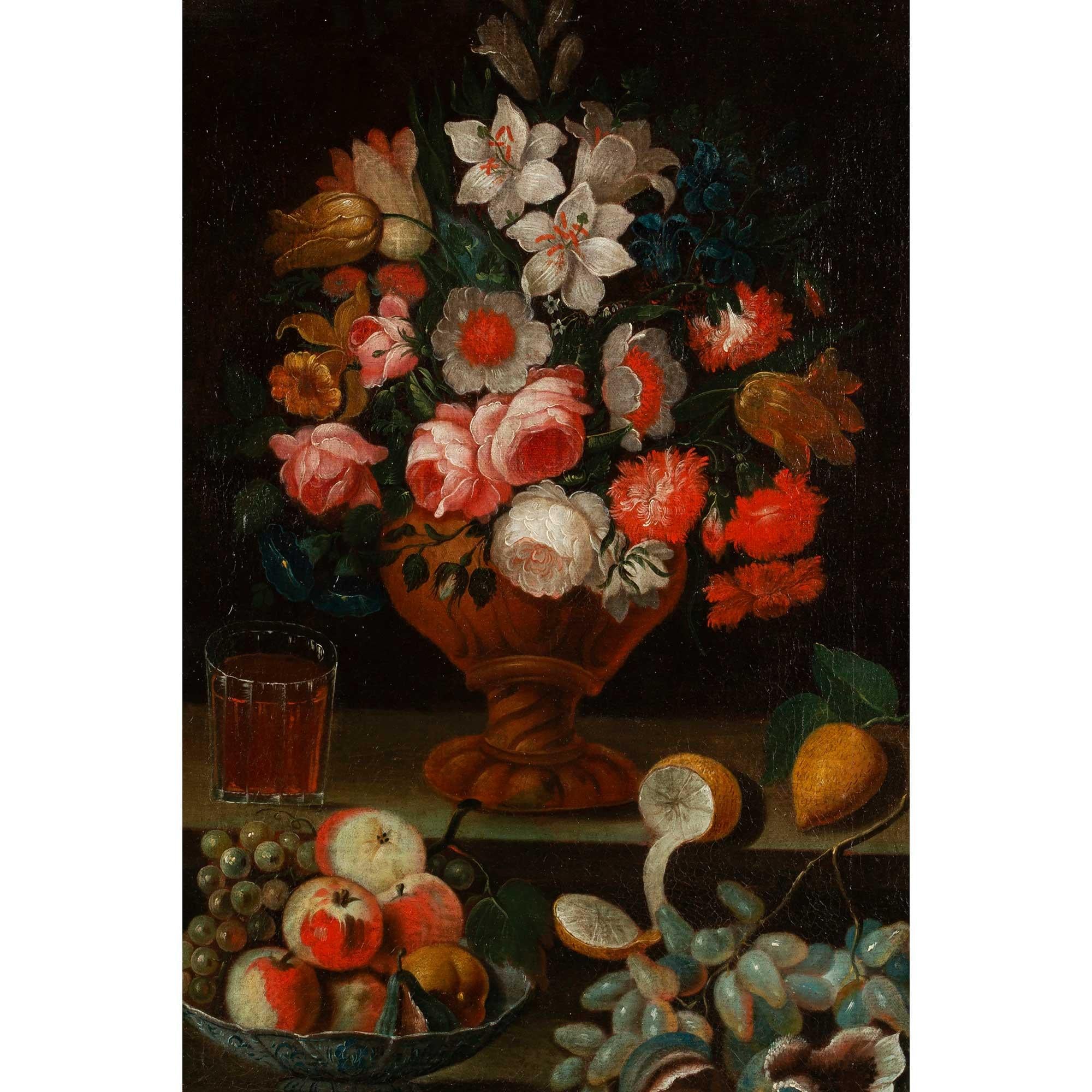 Italian 17th Century Oil on Canvas Still Life, from Rome In Good Condition For Sale In West Palm Beach, FL