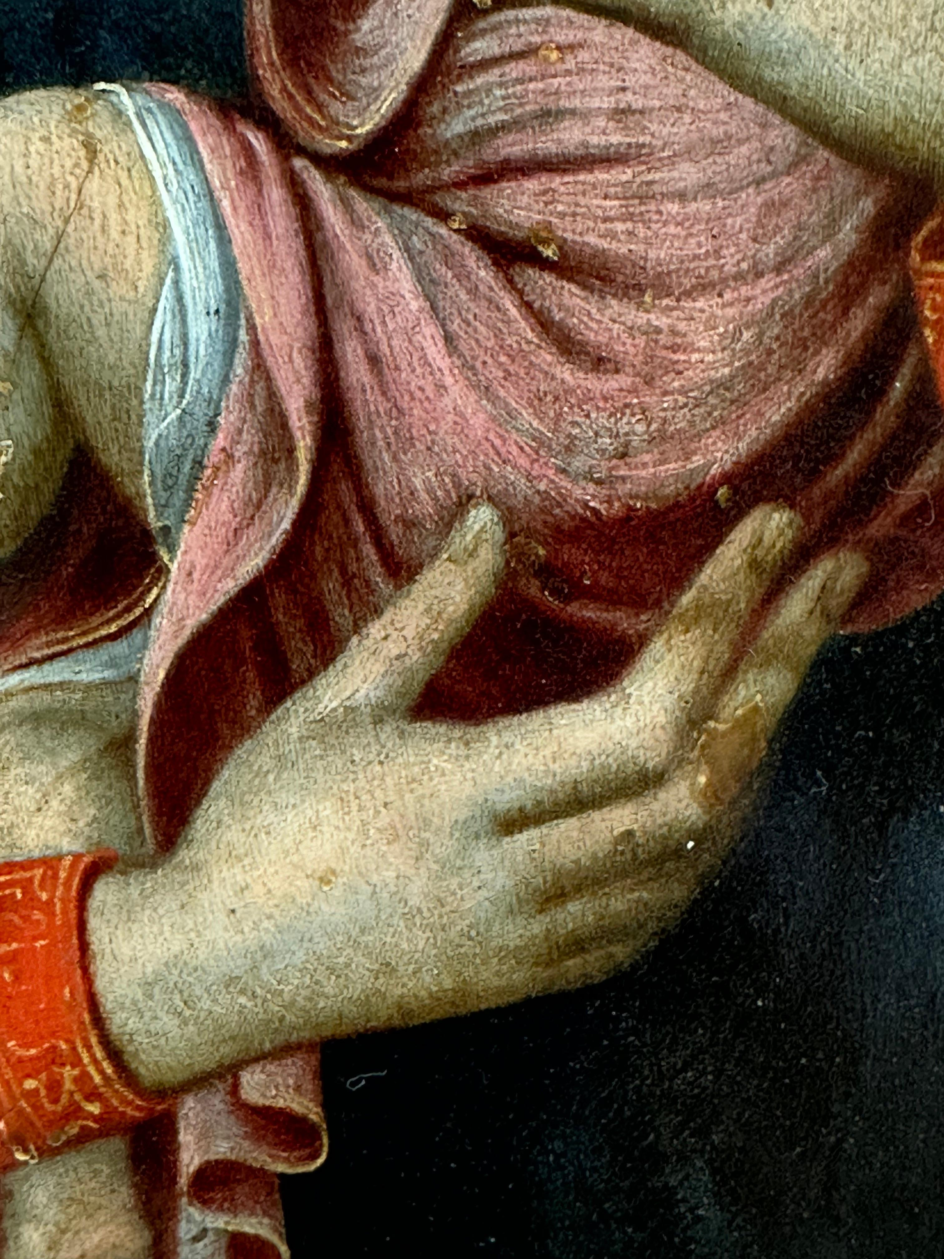 Masterpiece de la Renaissance de qualité muséale Virgin Mary & Infant Christ peinture en vente 6