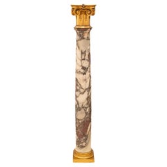 Italian 17th century Ormolu and Bréche Violette marble column.