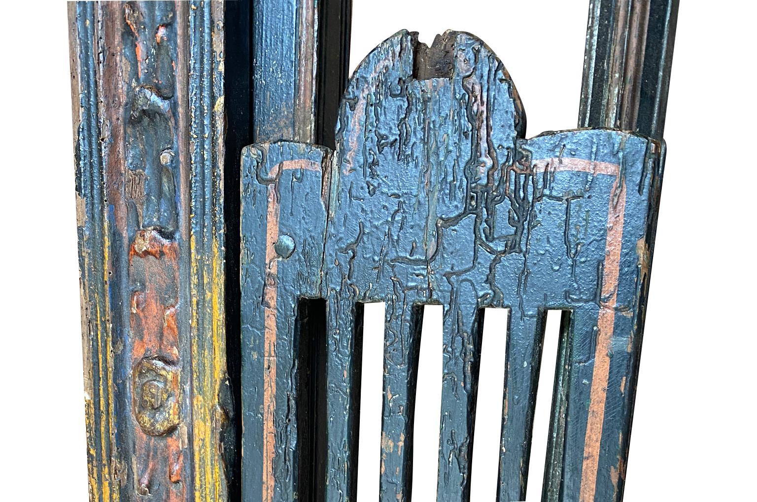 Italian 17th Century Polychromed Wooden Gates In Good Condition For Sale In Atlanta, GA