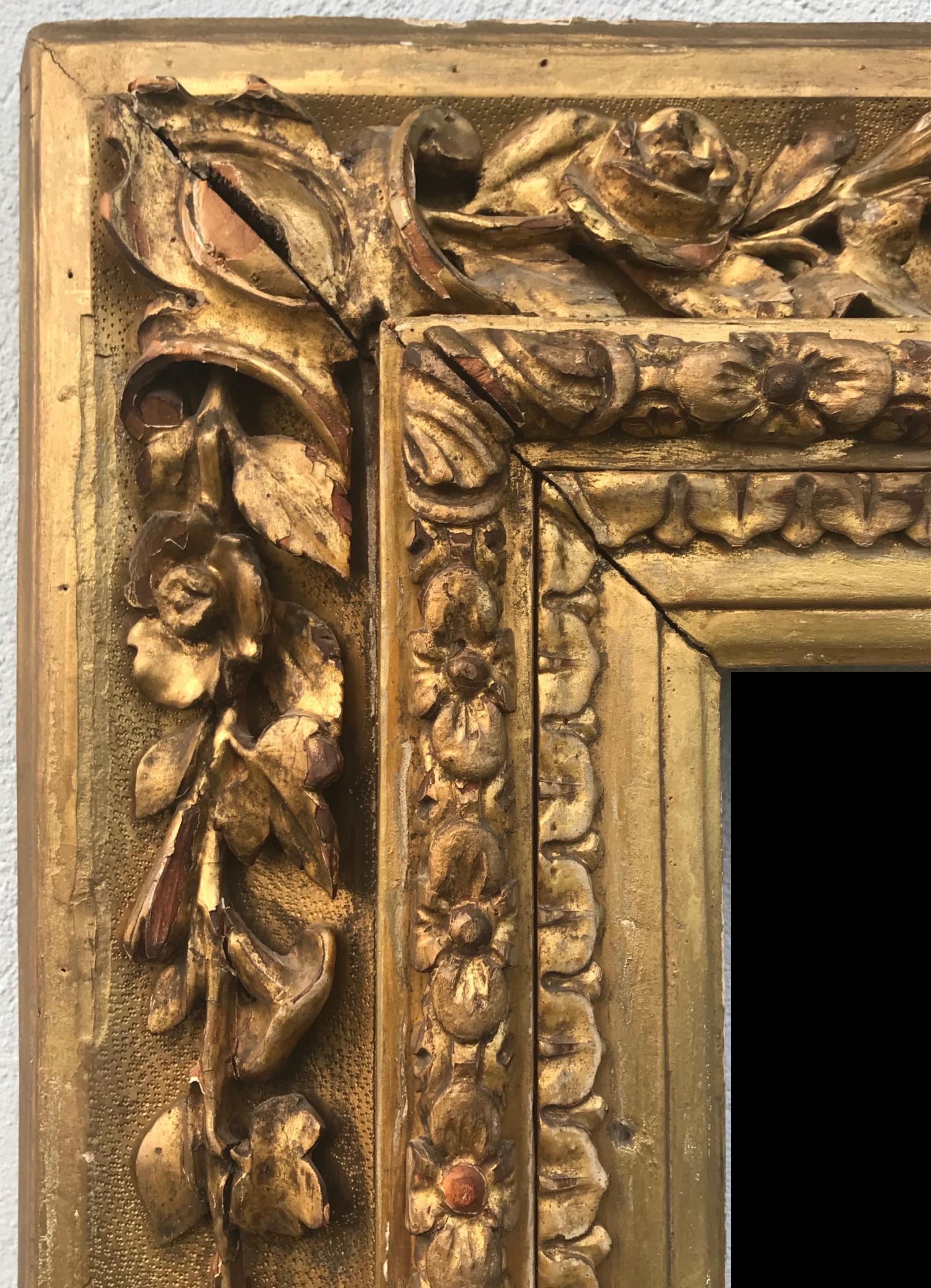 Italian 17th Century Still Life Painting in Period Carved Gilt Frame For Sale 5