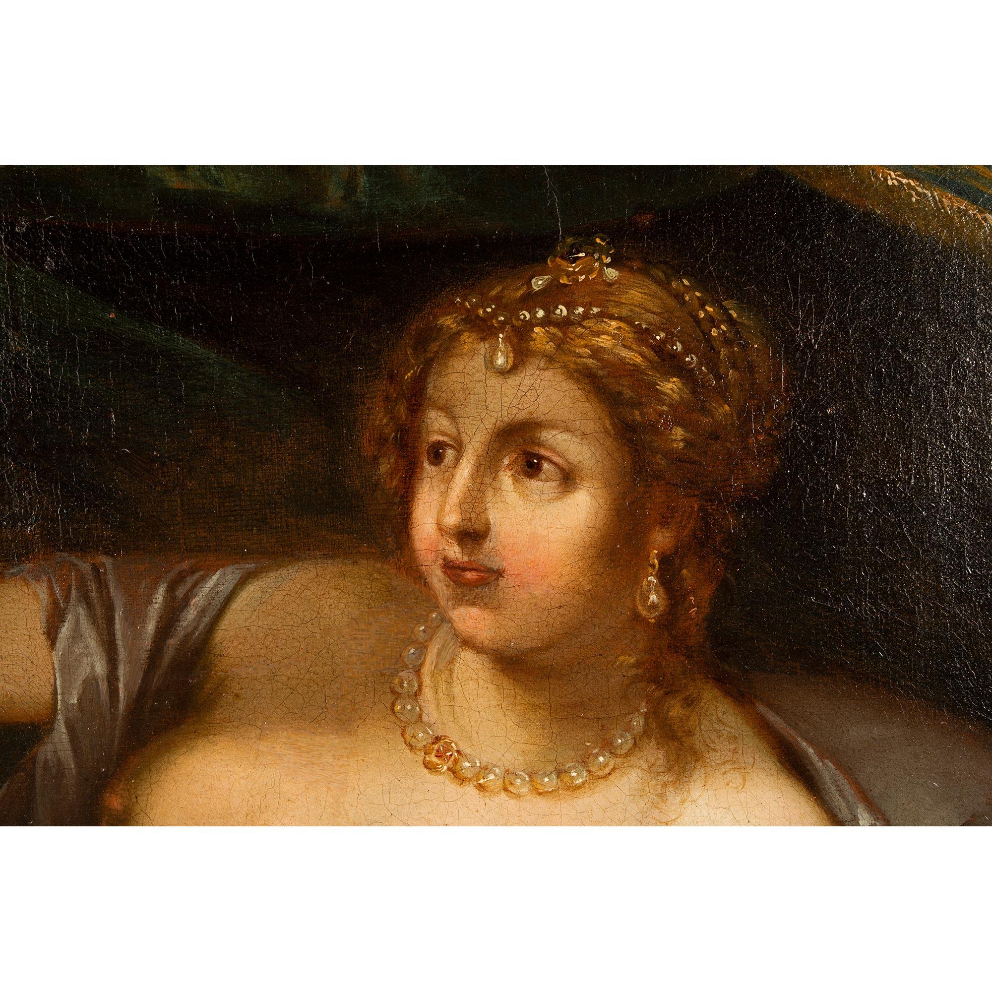 Italian 17th century Venetian st. painting of Joseph fleeing Potiphar's Wife For Sale 1