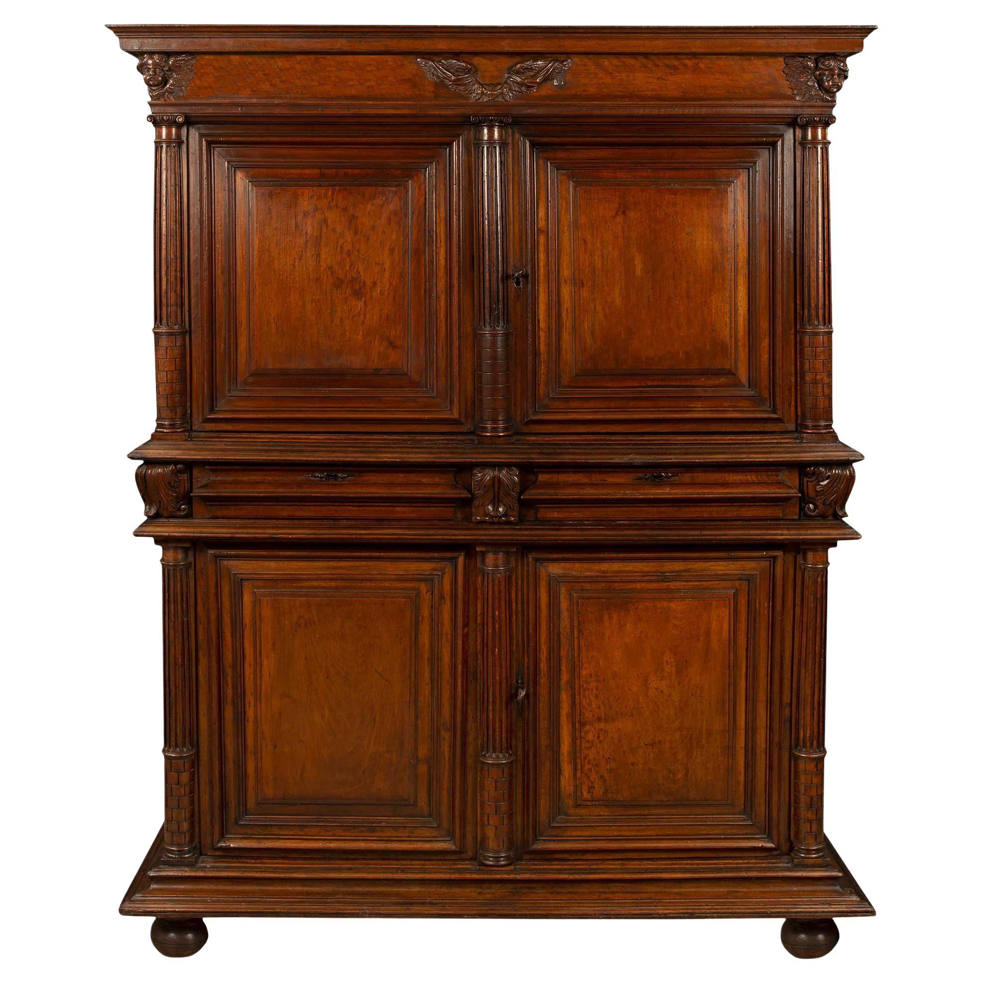 Italian 17th Century Walnut Deux-Corps Armoire