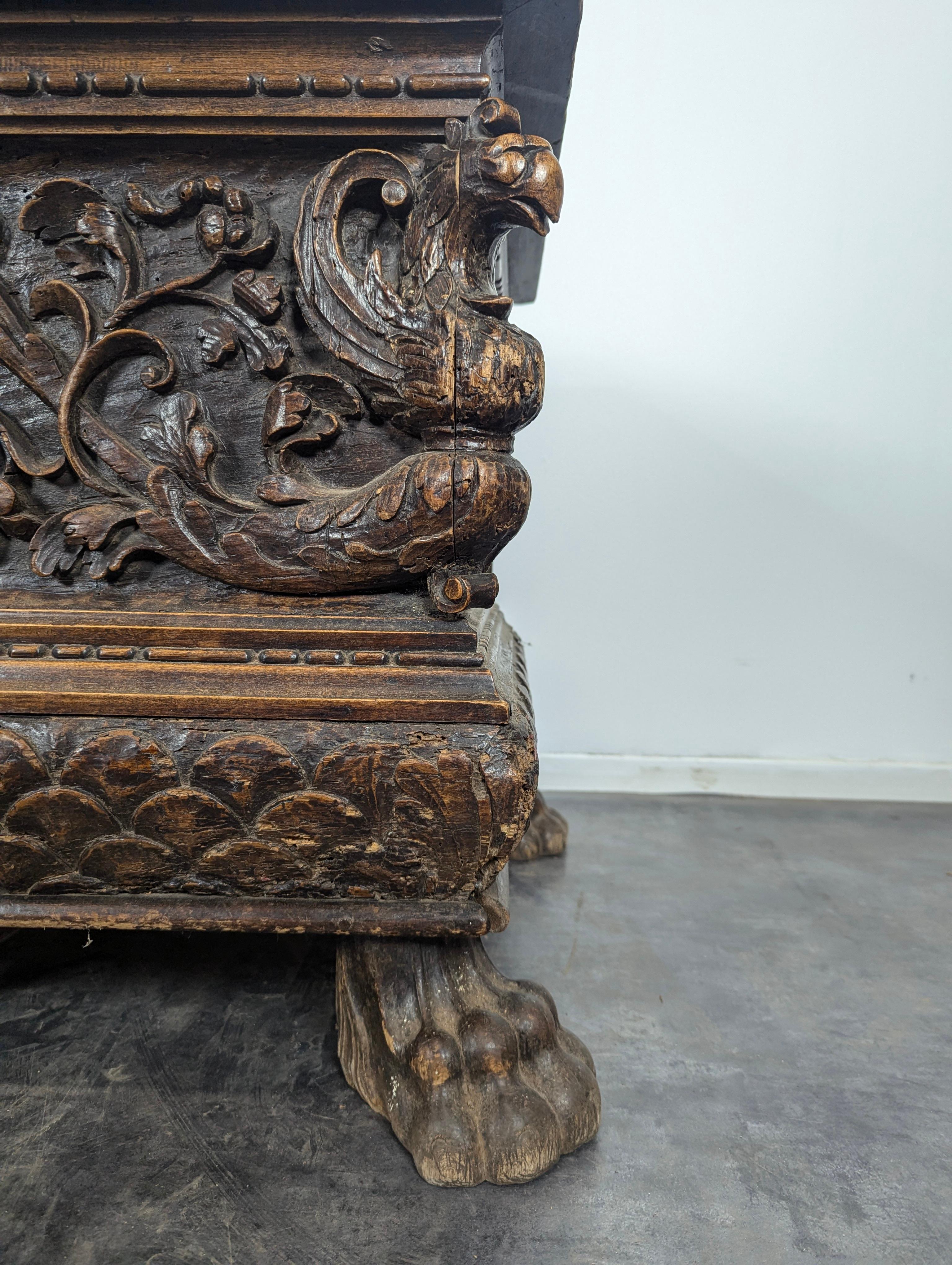 Mid-17th Century Italian 17th Century Walnut Renaissance Cassone