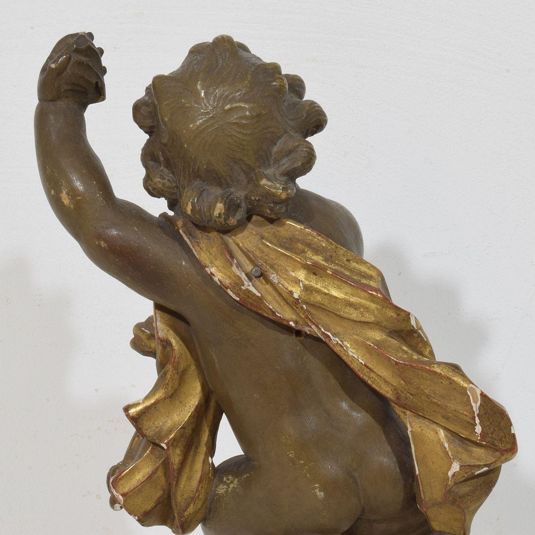 Italian 18 / 19th Century Carved Wooden Baroque Angel 2