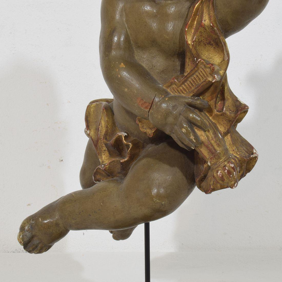 Italian 18 / 19th Century Carved Wooden Baroque Angel 4