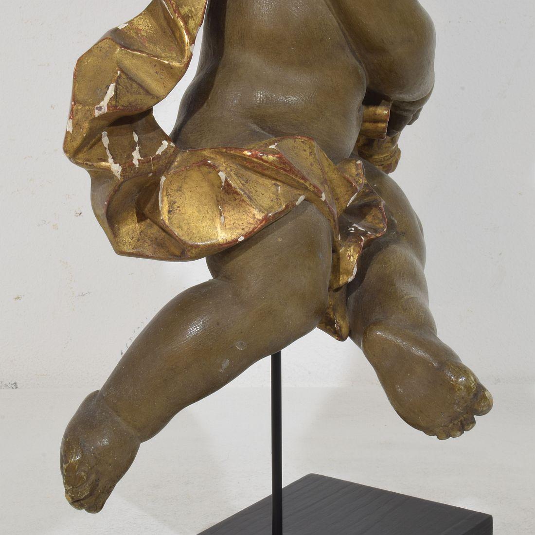 Italian 18 / 19th Century Carved Wooden Baroque Angel 5