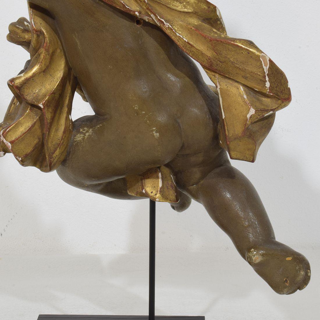 Italian 18 / 19th Century Carved Wooden Baroque Angel 6