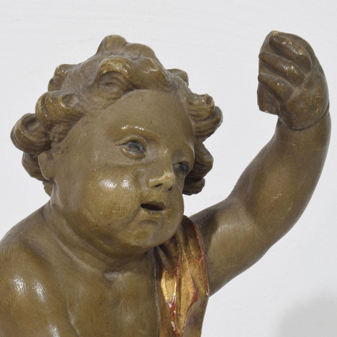 Italian 18 / 19th Century Carved Wooden Baroque Angel 7