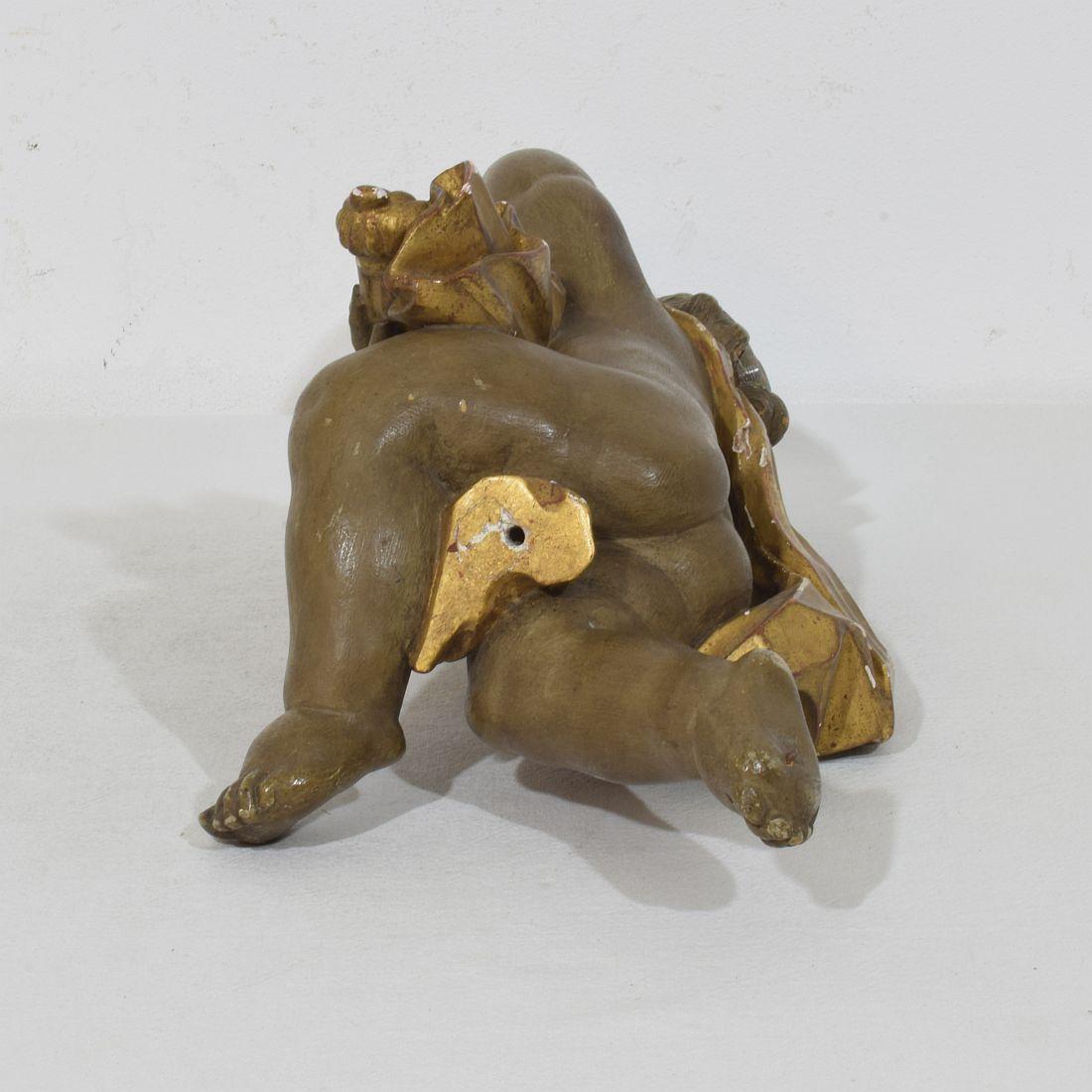 Italian 18 / 19th Century Carved Wooden Baroque Angel 12