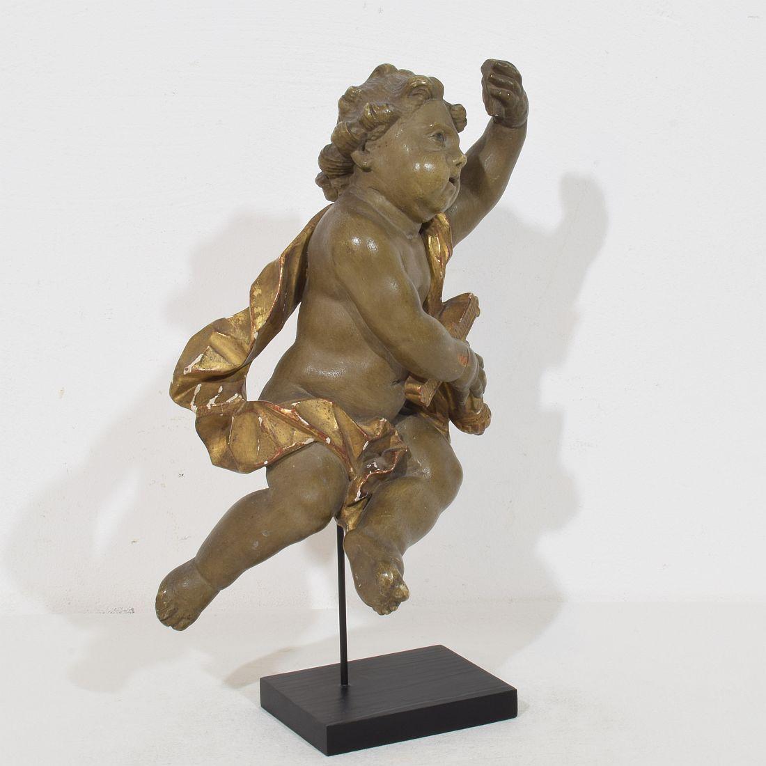 Italian 18 / 19th Century Carved Wooden Baroque Angel (Barock)
