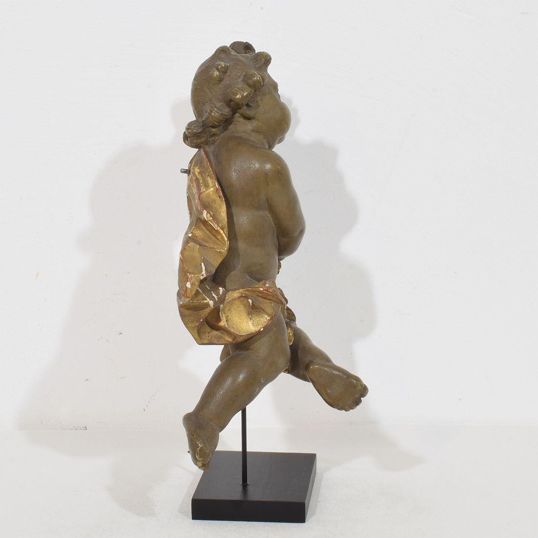 Italian 18 / 19th Century Carved Wooden Baroque Angel (Italienisch)