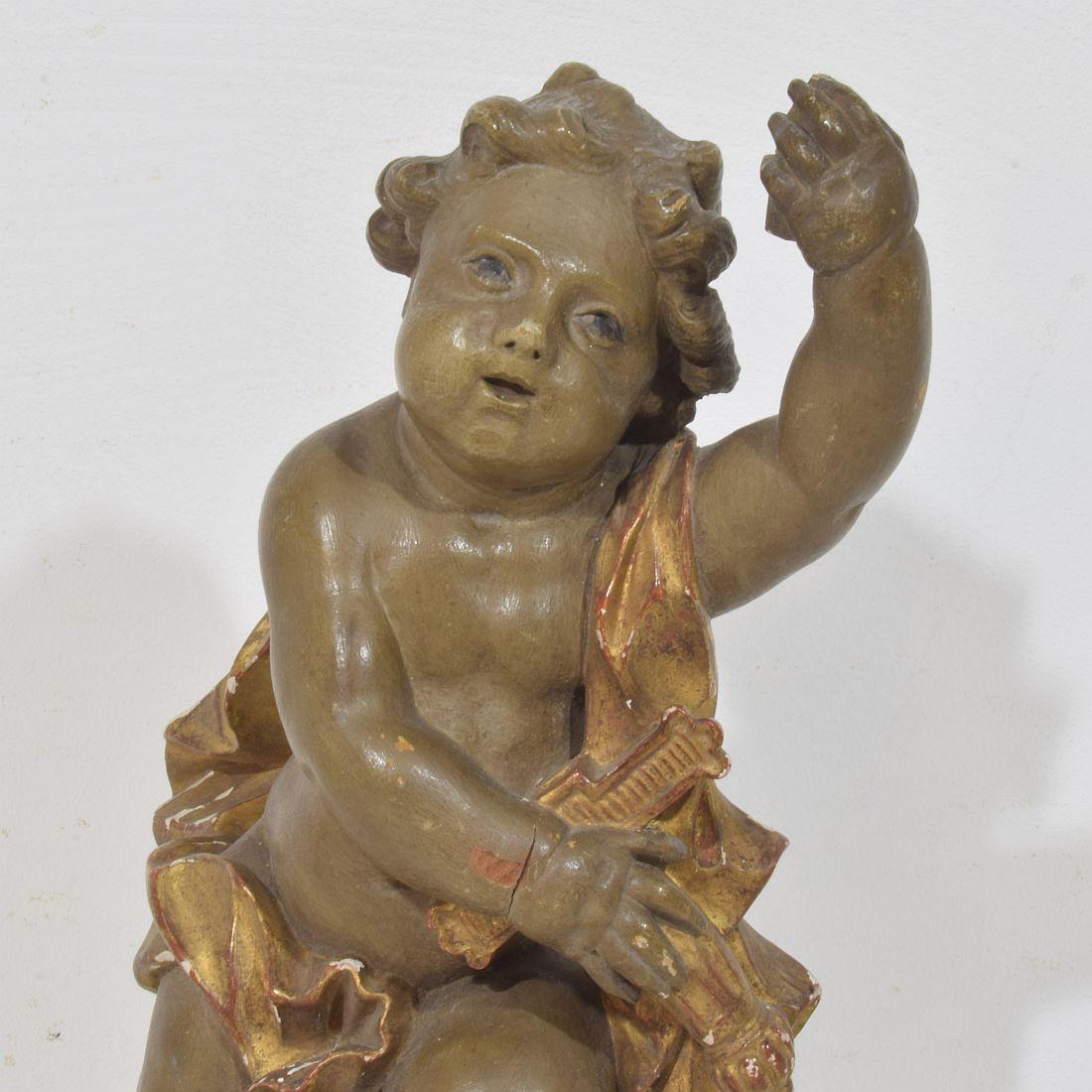 Italian 18 / 19th Century Carved Wooden Baroque Angel (Holz)