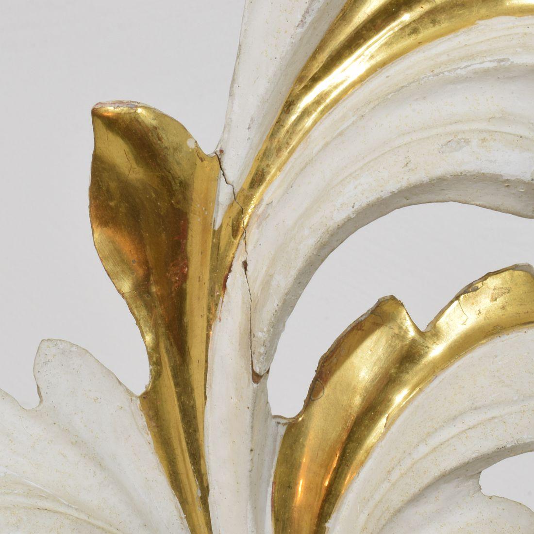 Italienisch 18/19. Jahrhundert Hand geschnitzt Giltwood Acanthus Leaf Curl Ornament im Angebot 7