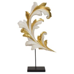 Italienisch 18/19. Jahrhundert Hand geschnitzt Giltwood Acanthus Leaf Curl Ornament