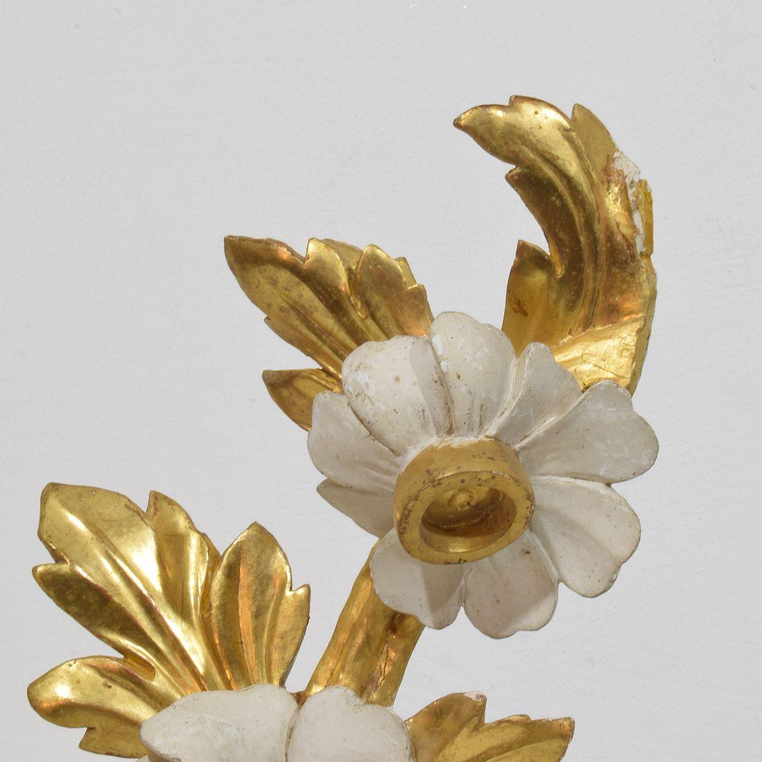 Italienisch 18/19. Jahrhundert Hand geschnitzt Giltwood Floral Ornament im Angebot 5