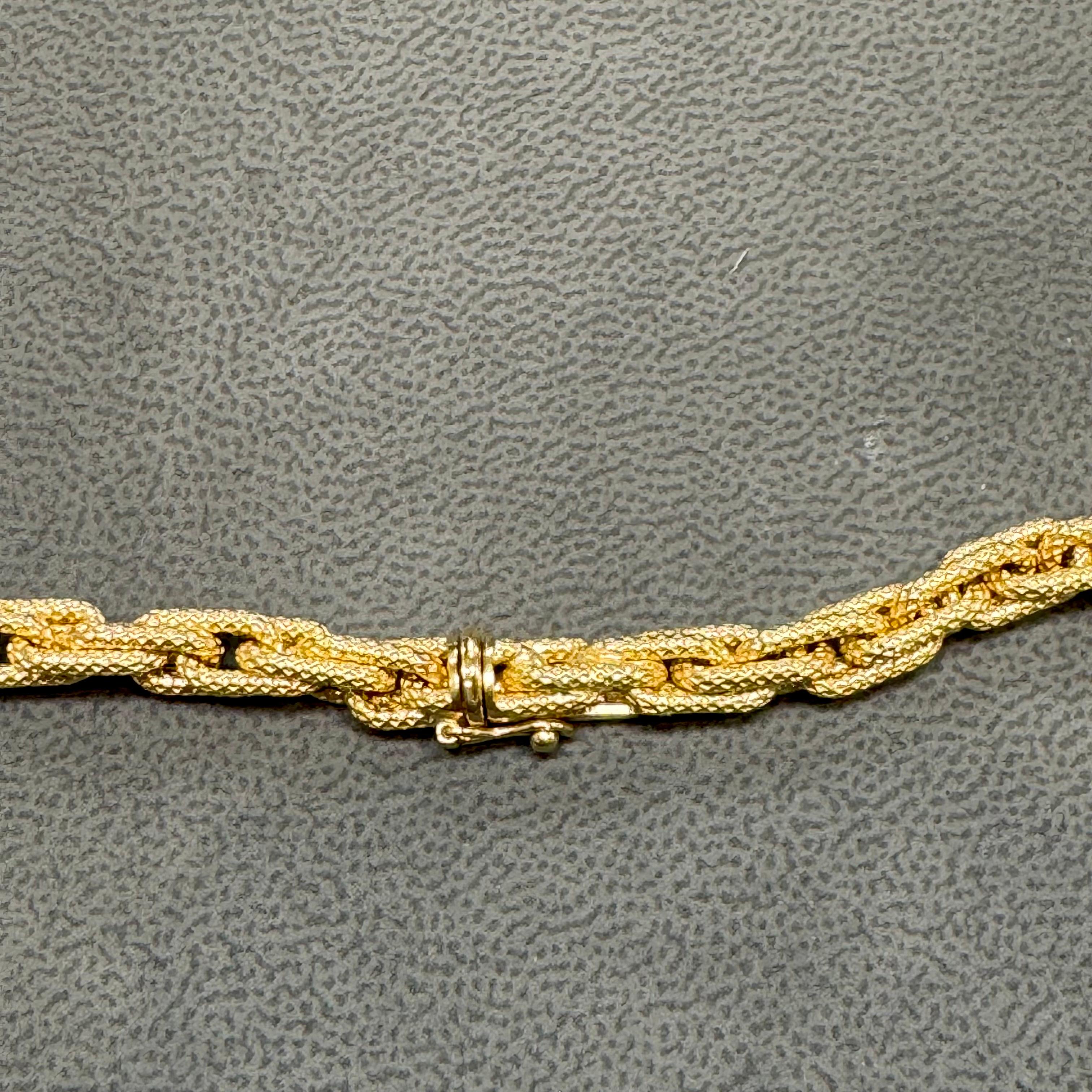 Collana italiana in oro 18 carati con catena lunga in corda fantasia In condizioni buone in vendita a MELBOURNE, VIC