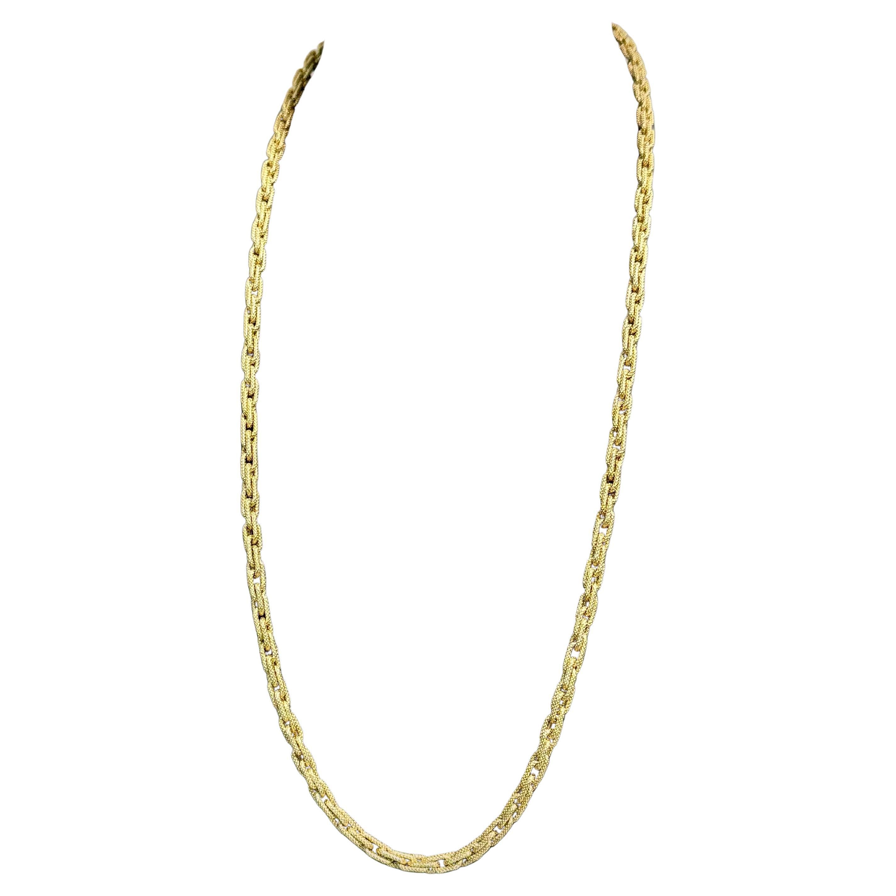 Italienische 18 Karat Gold lange Fancy Seilkette Halskette