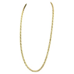 Italian 18 carat gold long fancy rope chain necklace