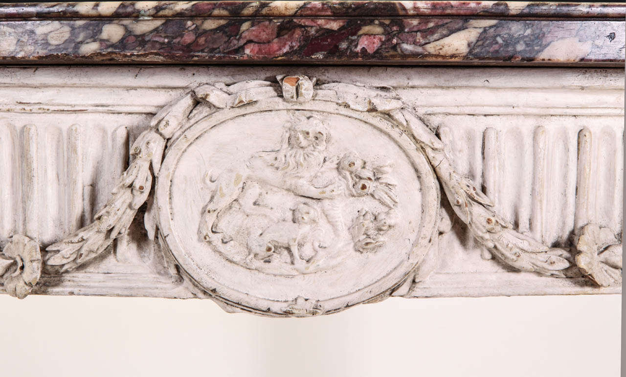 Table Console Italienne du 18ème siècle peinte en ivoire Demilune Période Louis XVI Bon état - En vente à Rome, IT