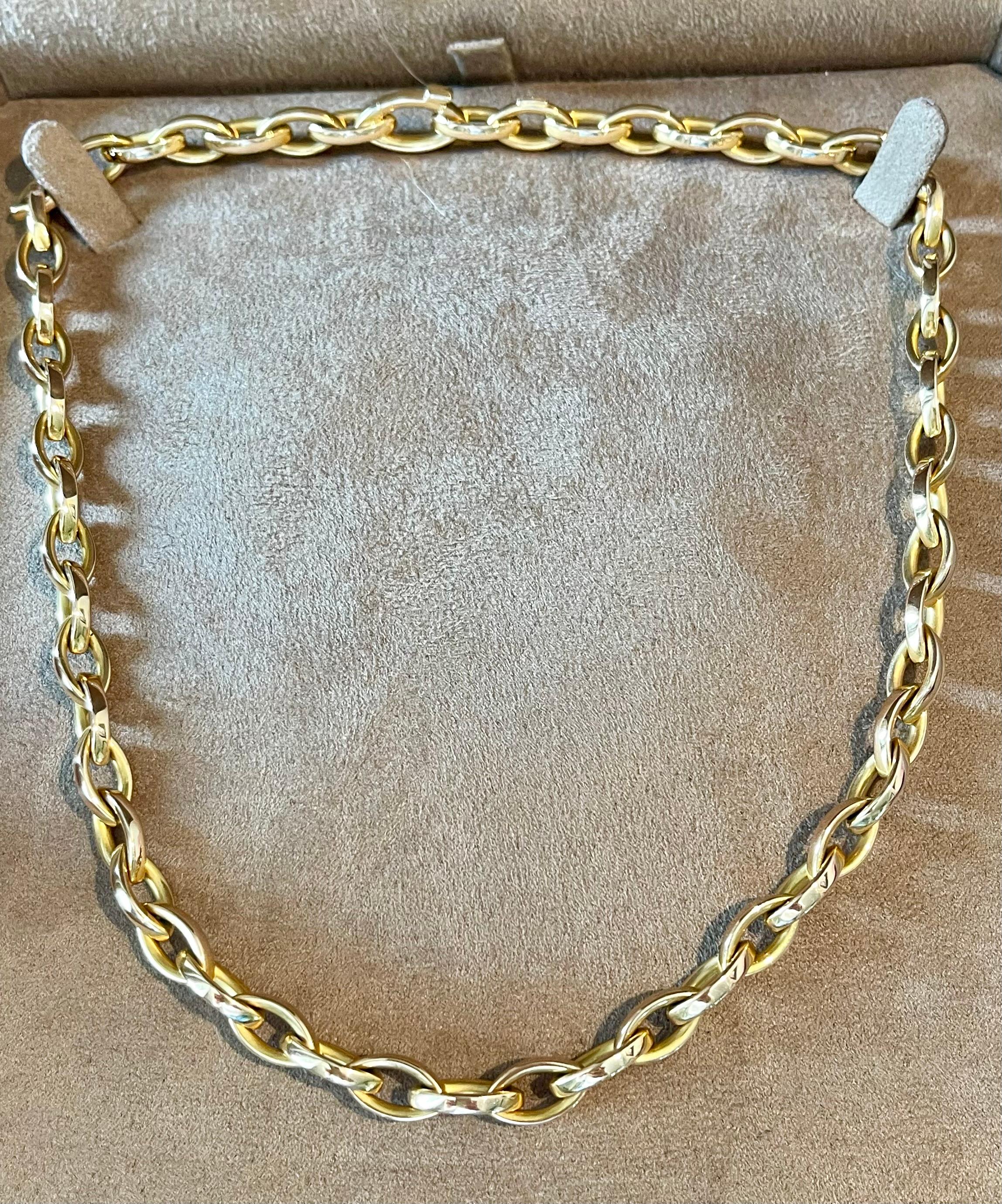 Italienische 18 K Rose Gold Link Halskette im Angebot 1