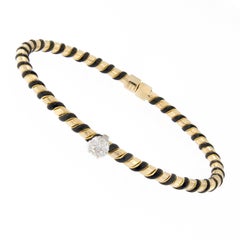 Italian 18 Karat Gold and Hard Enamel Diamond Bracelet Italian 18 Karat Gold and Hard Enamel Diamond Bracelet