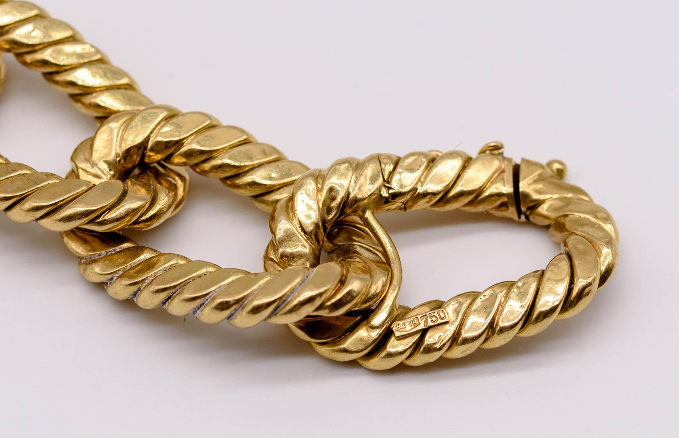 British Colonial Italian 18 Karat Gold Nautical Motif Bracelet