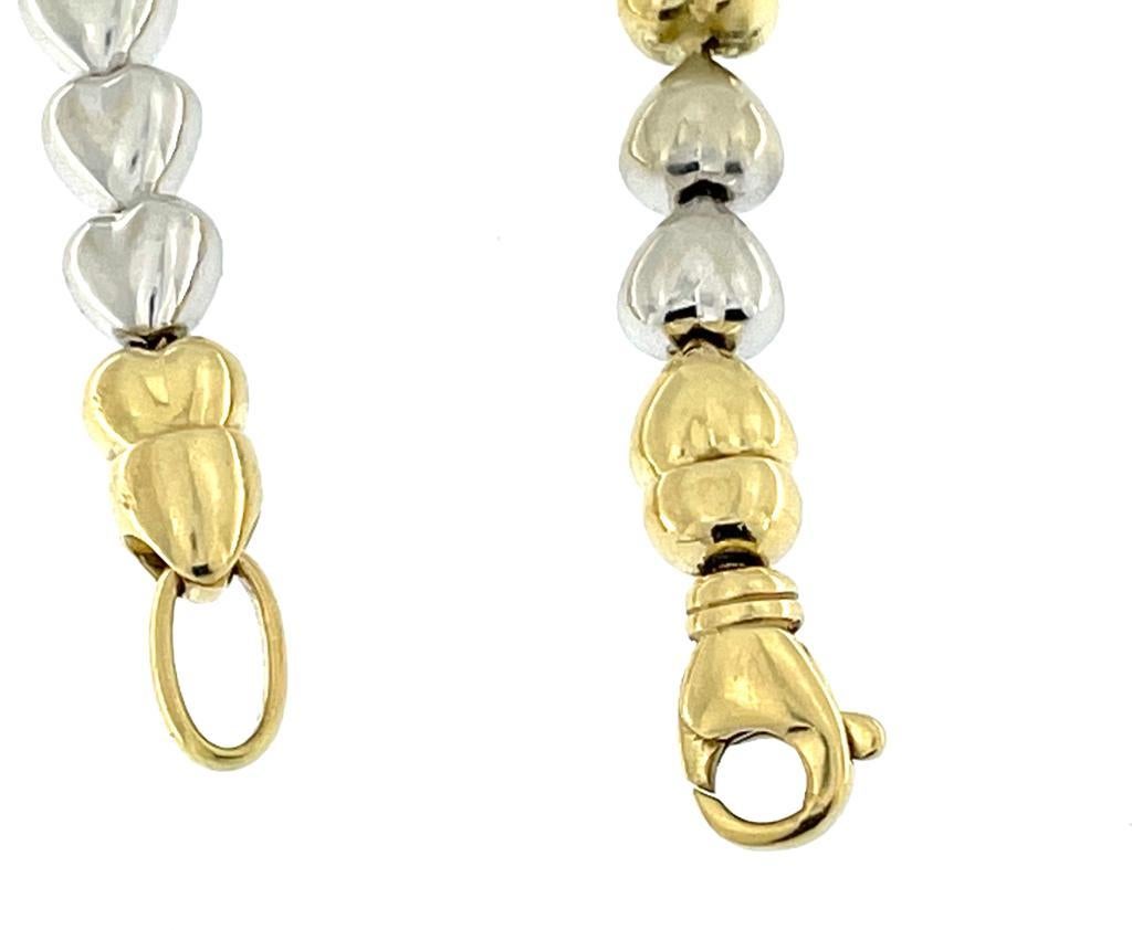 Bracelet italien en or jaune et blanc 18 carats en vente 1