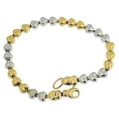 Bracelet italien en or jaune et blanc 18 carats