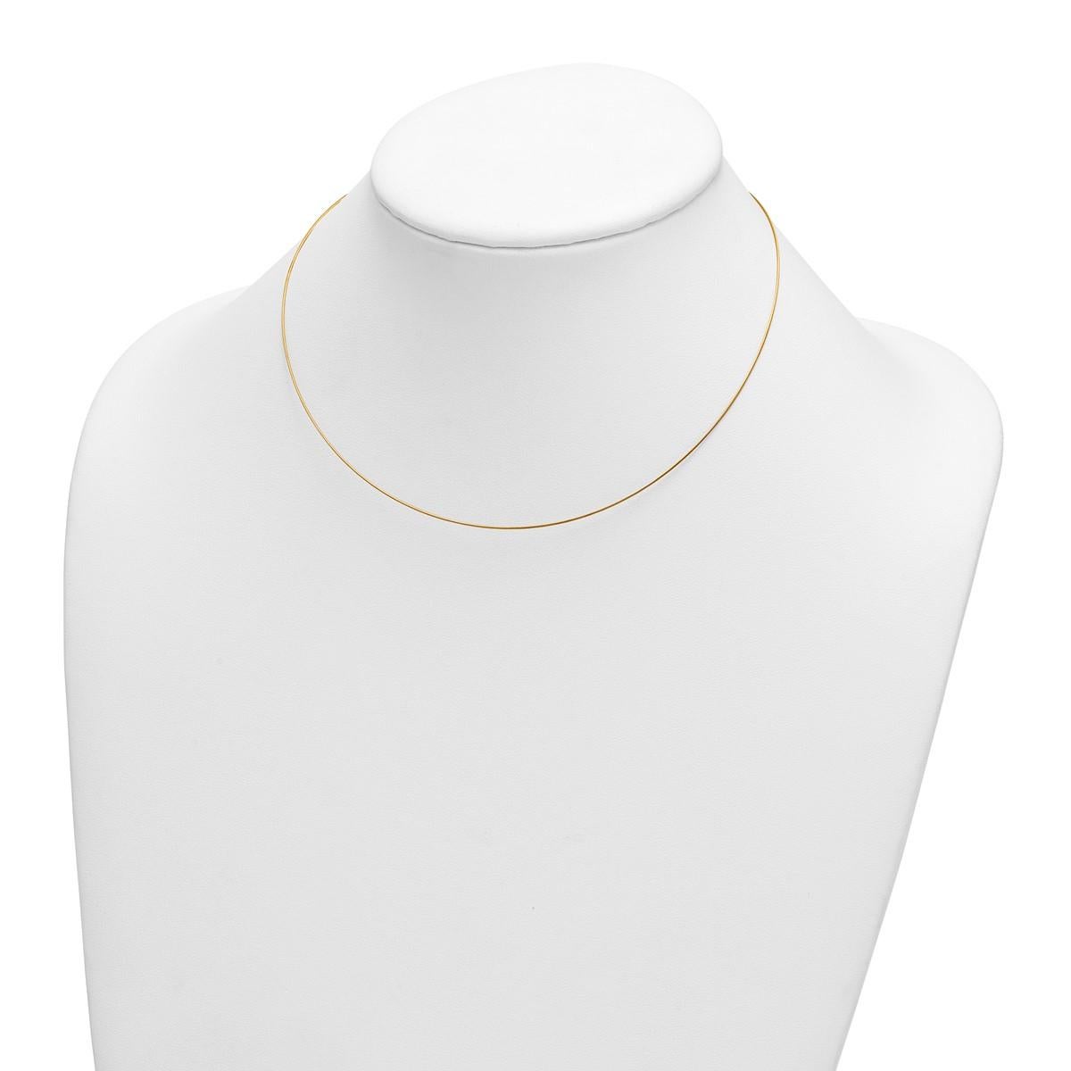 Metal Purity: 18k
Country of Origin: Italy
Metal Weight: 1.7 grams
Measurement: 0.5mm wide x 16