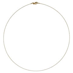 Italian 18 Karat Yellow Gold 16" Twist Cable Omega Wire Choker Necklace