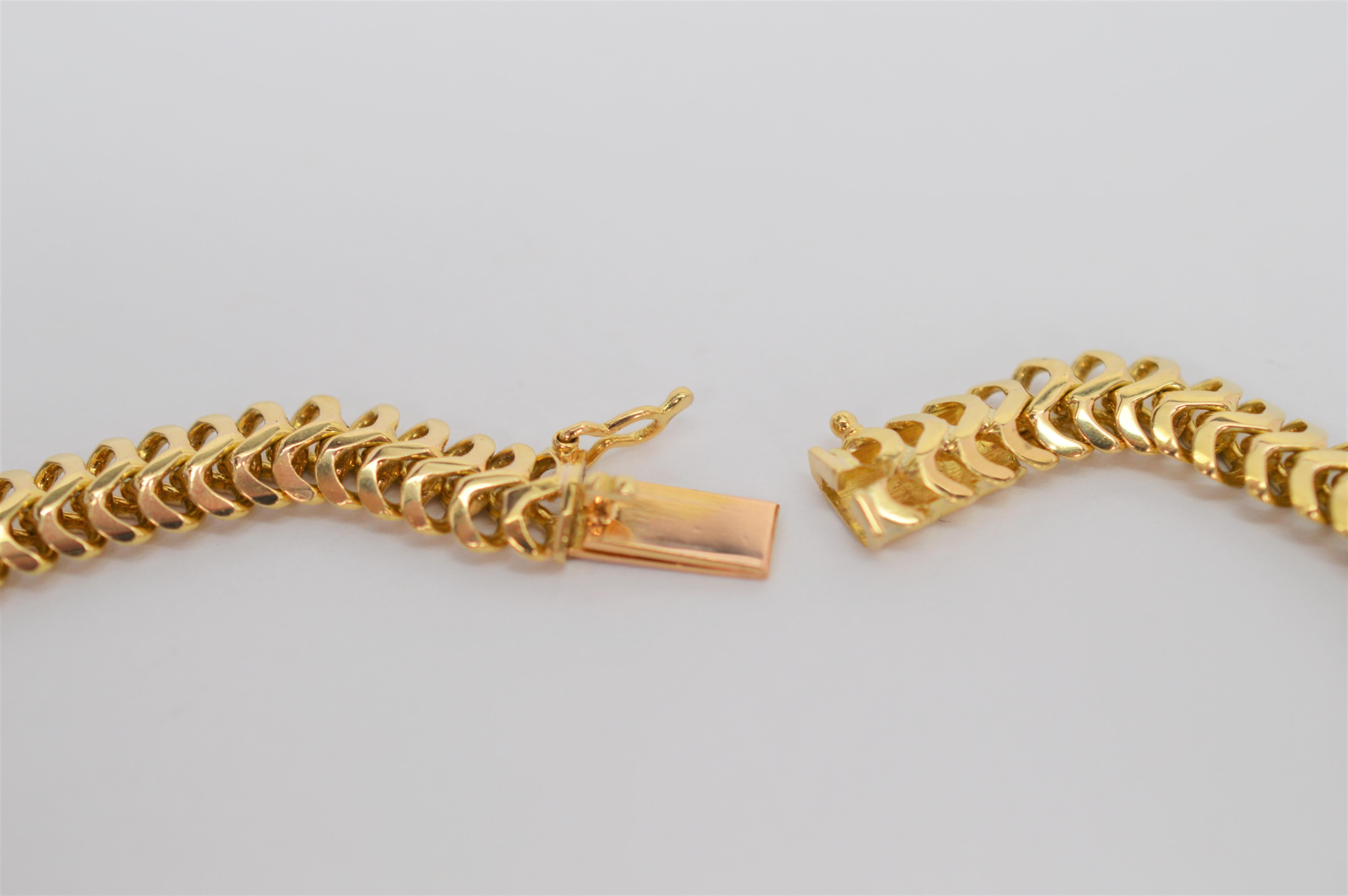 Women's or Men's Italian 18 Karat Yellow Gold Snake Chain Necklace