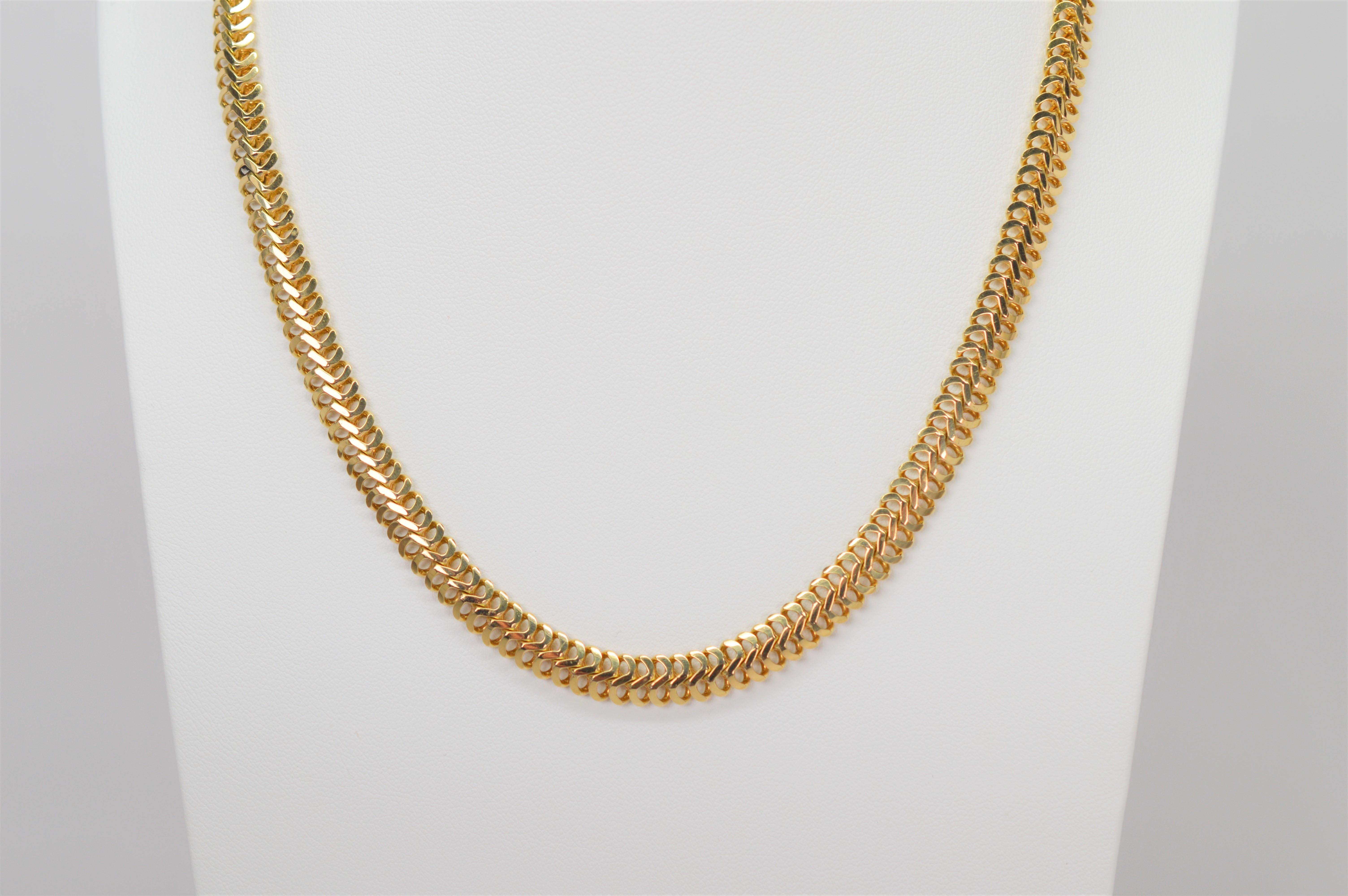 Italian 18 Karat Yellow Gold Snake Chain Necklace 1