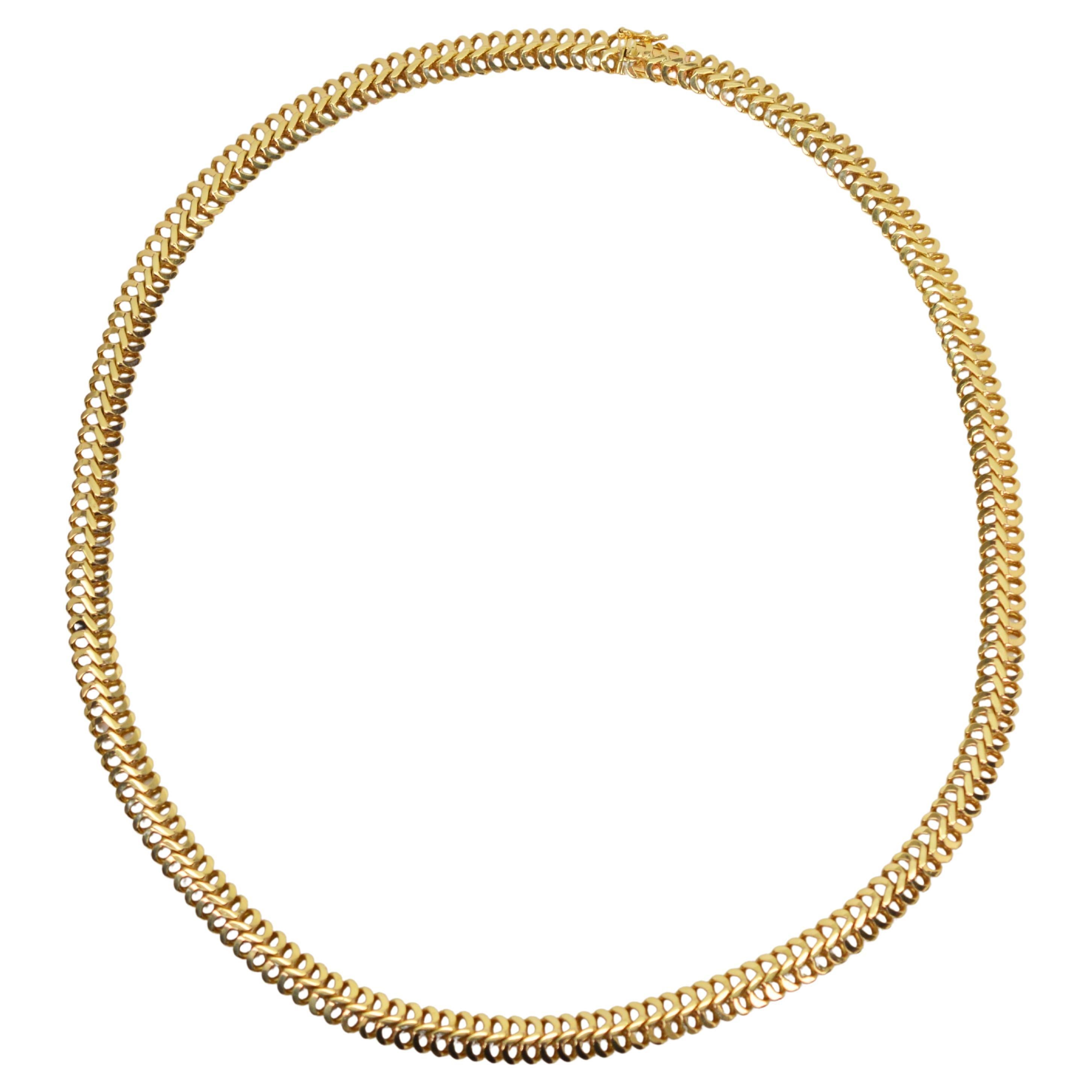 Italienische 18 Karat Gelbgold Schlangenkette Halskette